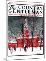 "Indenpendence Hall in Winter," Country Gentleman Cover, January 20, 1923-James Preston-Mounted Giclee Print