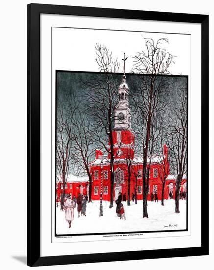 "Indenpendence Hall in Winter,"January 20, 1923-James Preston-Framed Giclee Print