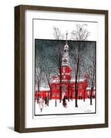 "Indenpendence Hall in Winter,"January 20, 1923-James Preston-Framed Giclee Print