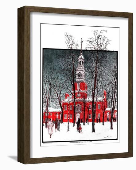 "Indenpendence Hall in Winter,"January 20, 1923-James Preston-Framed Giclee Print