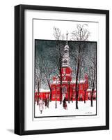"Indenpendence Hall in Winter,"January 20, 1923-James Preston-Framed Giclee Print