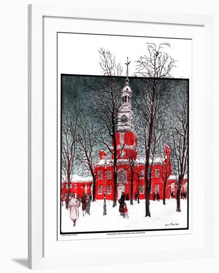 "Indenpendence Hall in Winter,"January 20, 1923-James Preston-Framed Giclee Print