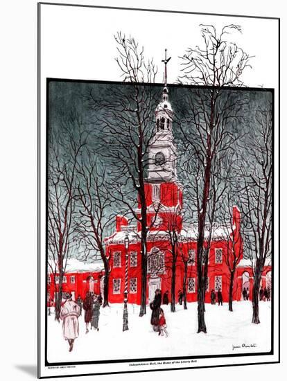 "Indenpendence Hall in Winter,"January 20, 1923-James Preston-Mounted Premium Giclee Print