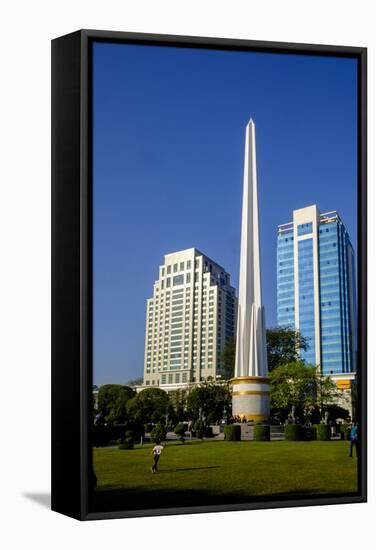 Independance Monument, Old City, Yangon (Rangoon), Myanmar (Burma), Asia-Nathalie Cuvelier-Framed Stretched Canvas