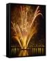 Independence Day Fireworks Launched off Barge in the Middle of the Willamette River, Portland-Steve Terrill-Framed Stretched Canvas