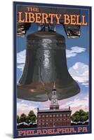 Independence Hall and Liberty Bell - Philadelphia, Pennsylvania-Lantern Press-Mounted Art Print