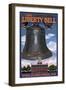 Independence Hall and Liberty Bell - Philadelphia, Pennsylvania-Lantern Press-Framed Art Print