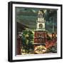 "Independence Hall, Philadelphia, Pa.," June 2, 1945-Allen Saalburg-Framed Premium Giclee Print