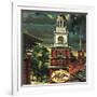 "Independence Hall, Philadelphia, Pa.," June 2, 1945-Allen Saalburg-Framed Giclee Print