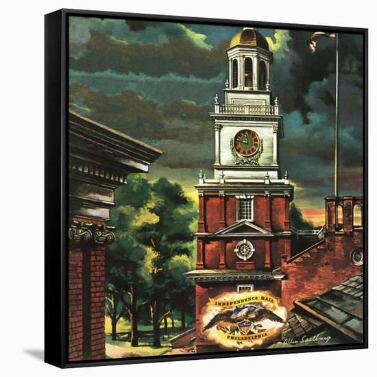 "Independence Hall, Philadelphia, Pa.," June 2, 1945-Allen Saalburg-Framed Stretched Canvas