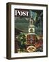 "Independence Hall, Philadelphia, Pa.," Saturday Evening Post Cover, June 2, 1945-Allen Saalburg-Framed Giclee Print