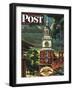 "Independence Hall, Philadelphia, Pa.," Saturday Evening Post Cover, June 2, 1945-Allen Saalburg-Framed Giclee Print