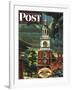 "Independence Hall, Philadelphia, Pa.," Saturday Evening Post Cover, June 2, 1945-Allen Saalburg-Framed Giclee Print