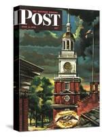 "Independence Hall, Philadelphia, Pa.," Saturday Evening Post Cover, June 2, 1945-Allen Saalburg-Stretched Canvas