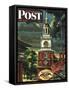 "Independence Hall, Philadelphia, Pa.," Saturday Evening Post Cover, June 2, 1945-Allen Saalburg-Framed Stretched Canvas