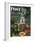 "Independence Hall, Philadelphia, Pa.," Saturday Evening Post Cover, June 2, 1945-Allen Saalburg-Framed Premium Giclee Print