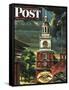 "Independence Hall, Philadelphia, Pa.," Saturday Evening Post Cover, June 2, 1945-Allen Saalburg-Framed Stretched Canvas