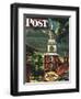 "Independence Hall, Philadelphia, Pa.," Saturday Evening Post Cover, June 2, 1945-Allen Saalburg-Framed Giclee Print