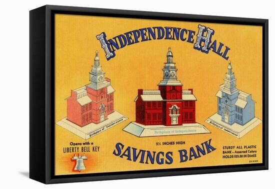 Independence Hall Savings Bank-Curt Teich & Company-Framed Stretched Canvas