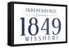 Independence, Missouri - Established Date (Blue)-Lantern Press-Framed Stretched Canvas