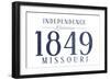 Independence, Missouri - Established Date (Blue)-Lantern Press-Framed Art Print