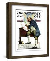 "Independence" or "Ben Franklin" Saturday Evening Post Cover, May 29,1926-Norman Rockwell-Framed Giclee Print