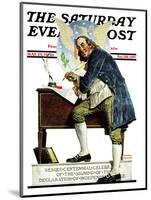 "Independence" or "Ben Franklin" Saturday Evening Post Cover, May 29,1926-Norman Rockwell-Mounted Giclee Print