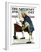 "Independence" or "Ben Franklin" Saturday Evening Post Cover, May 29,1926-Norman Rockwell-Framed Giclee Print