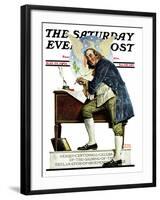 "Independence" or "Ben Franklin" Saturday Evening Post Cover, May 29,1926-Norman Rockwell-Framed Giclee Print