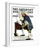 "Independence" or "Ben Franklin" Saturday Evening Post Cover, May 29,1926-Norman Rockwell-Framed Giclee Print