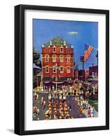 "Independence Parade," July 7, 1945-John Falter-Framed Giclee Print