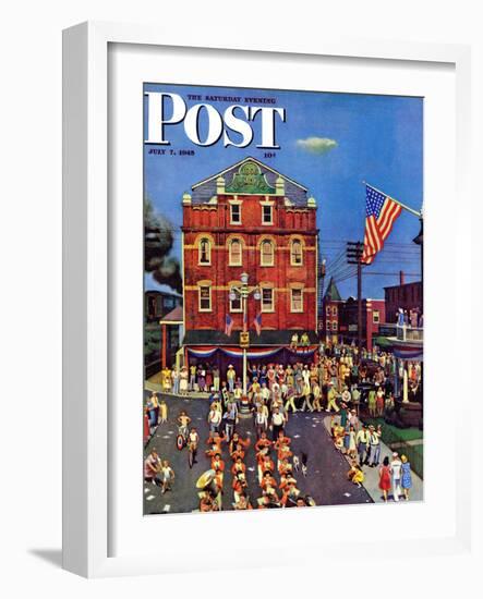 "Independence Parade," Saturday Evening Post Cover, July 7, 1945-John Falter-Framed Premium Giclee Print