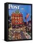 "Independence Parade," Saturday Evening Post Cover, July 7, 1945-John Falter-Framed Stretched Canvas