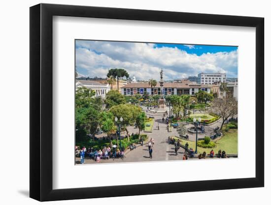 Independence Square, the principal and central public square of Quito, Ecuador, South America-Alexandre Rotenberg-Framed Photographic Print