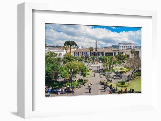 Independence Square, the principal and central public square of Quito, Ecuador, South America-Alexandre Rotenberg-Framed Photographic Print