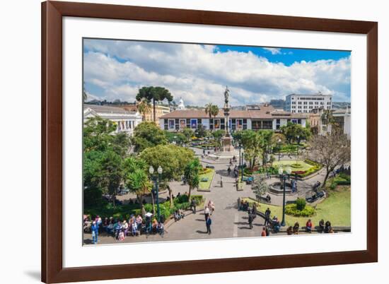 Independence Square, the principal and central public square of Quito, Ecuador, South America-Alexandre Rotenberg-Framed Photographic Print