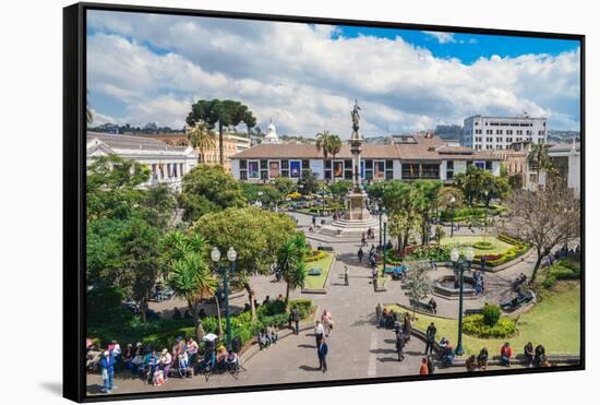 Independence Square, the principal and central public square of Quito, Ecuador, South America-Alexandre Rotenberg-Framed Stretched Canvas