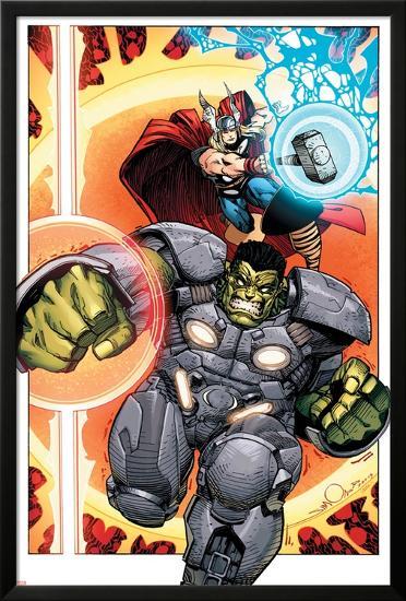 Indestructible Hulk #8 Cover: Thor, Hulk-Walt Simonson-Lamina Framed Poster