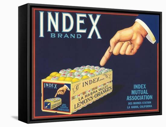 Index Lemon Label-null-Framed Stretched Canvas