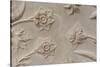 India, Agra, Taj Mahal. Detail of Carved Marble with Flower Design-Cindy Miller Hopkins-Stretched Canvas