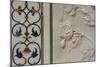 India, Agra, Taj Mahal. Detail of Marble Inlay with Carved Flowers-Cindy Miller Hopkins-Mounted Photographic Print