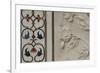 India, Agra, Taj Mahal. Detail of Marble Inlay with Carved Flowers-Cindy Miller Hopkins-Framed Photographic Print