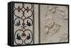 India, Agra, Taj Mahal. Detail of Marble Inlay with Carved Flowers-Cindy Miller Hopkins-Framed Stretched Canvas