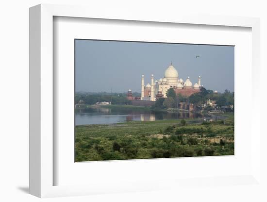India, Agra. Taj Mahal from the Red Fort of Agra. Sandstone Fortress-Cindy Miller Hopkins-Framed Photographic Print