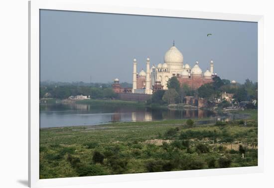 India, Agra. Taj Mahal from the Red Fort of Agra. Sandstone Fortress-Cindy Miller Hopkins-Framed Photographic Print