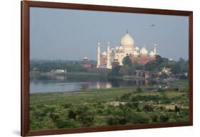 India, Agra. Taj Mahal from the Red Fort of Agra. Sandstone Fortress-Cindy Miller Hopkins-Framed Photographic Print