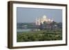 India, Agra. Taj Mahal from the Red Fort of Agra. Sandstone Fortress-Cindy Miller Hopkins-Framed Photographic Print