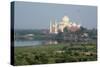 India, Agra. Taj Mahal from the Red Fort of Agra. Sandstone Fortress-Cindy Miller Hopkins-Stretched Canvas