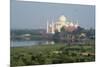 India, Agra. Taj Mahal from the Red Fort of Agra. Sandstone Fortress-Cindy Miller Hopkins-Mounted Photographic Print