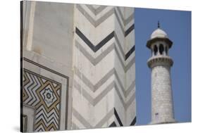 India, Agra, Taj Mahal. Memorial to Queen Mumtaz Mahal. Geometric Wall-Cindy Miller Hopkins-Stretched Canvas